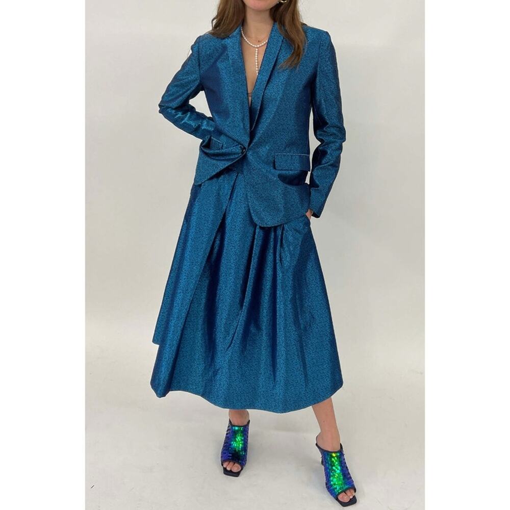 Baum Und Pferdgarten Sashenka Jacquard Skirt in Blue Metallic Size Medium